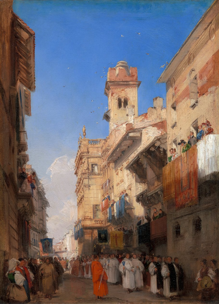 Corso Sant'Anastasia, Verona by Richard Parkes Bonington