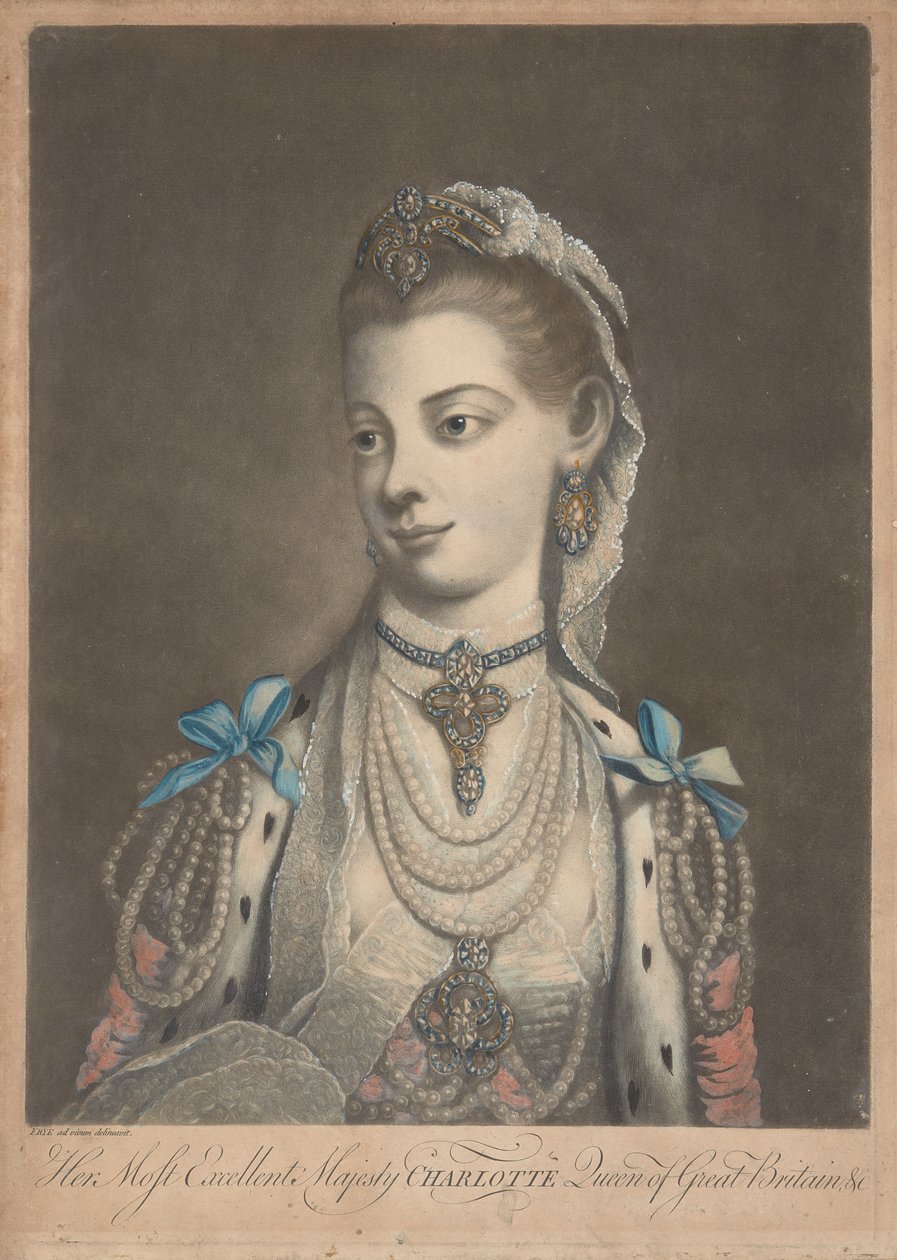 Kraliçe Charlotte, 1762 dolayları (baskı) by Richard Purcell