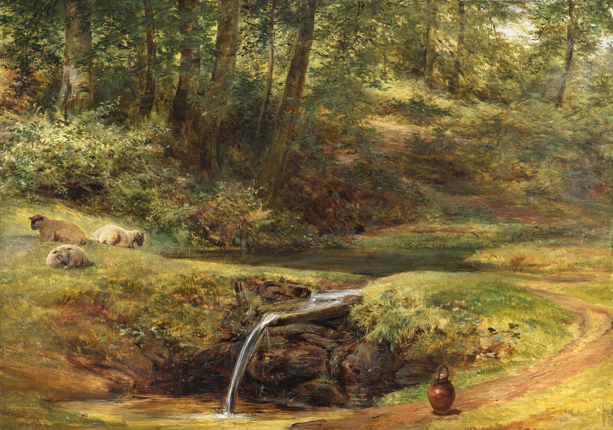 Sylvan Spring için Çalışma, 1854 by Richard Redgrave