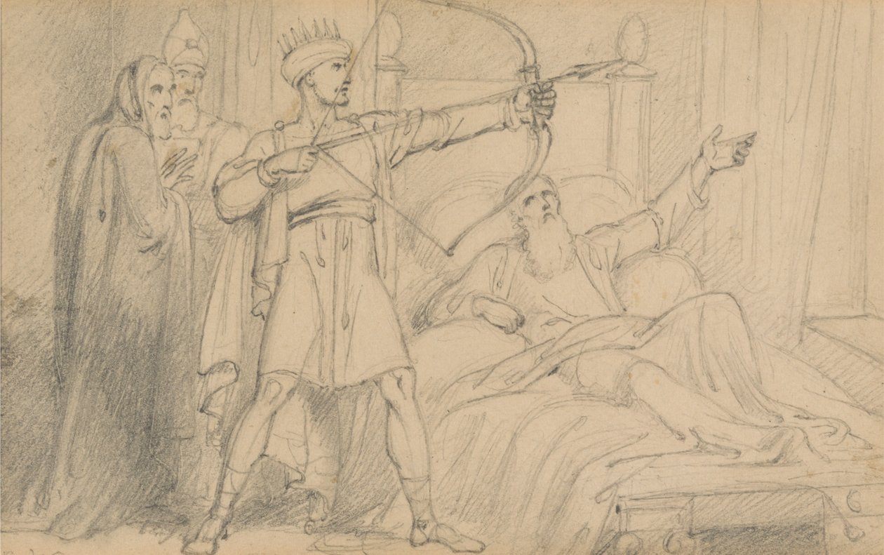 Elişa Ölüm Yatağında (II.Krallar 12:17) by Richard Westall