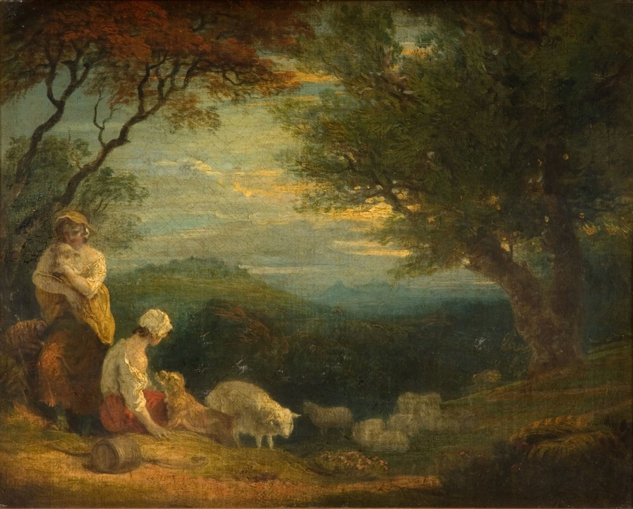 Kadınlar, Koyunlar ve Köpeklerle Manzara, 1830. by Richard Westall