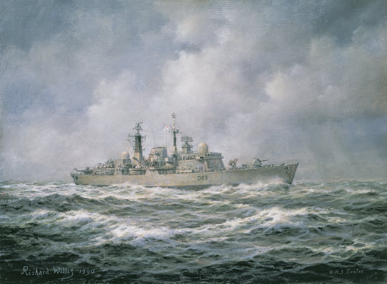 H.M.S. Denizde Exeter, 1990 by Richard Willis