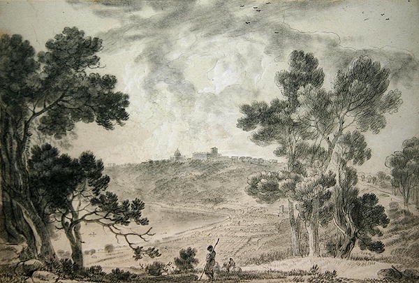 Castel Gandolfo (kağıt üzerine siyah tebeşir) by Richard Wilson
