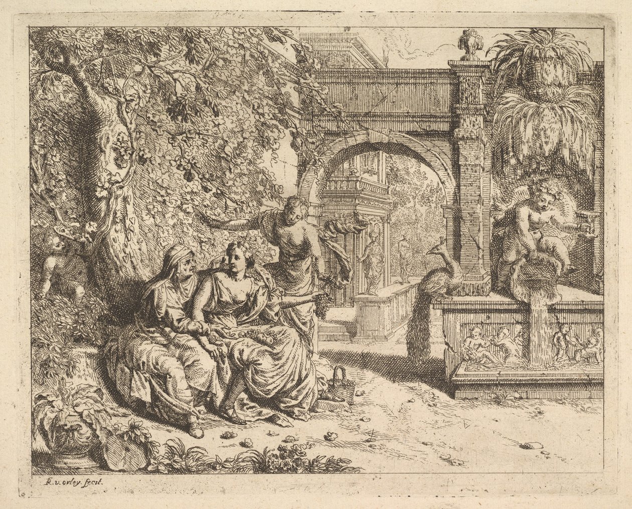 Vertumnus ve Pomona. by Richard van Orley