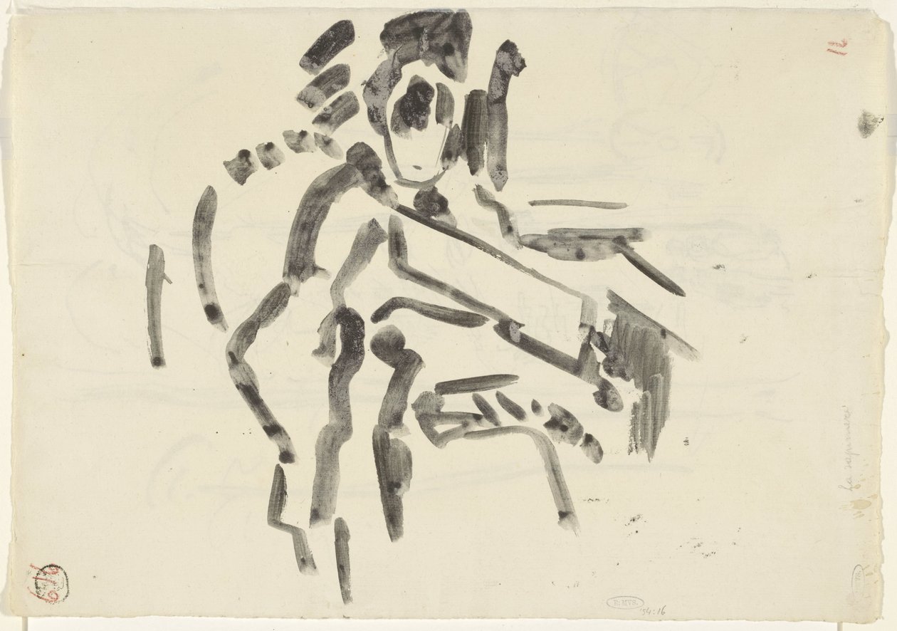 Oturan bir figürün taslağı by Rik Wouters