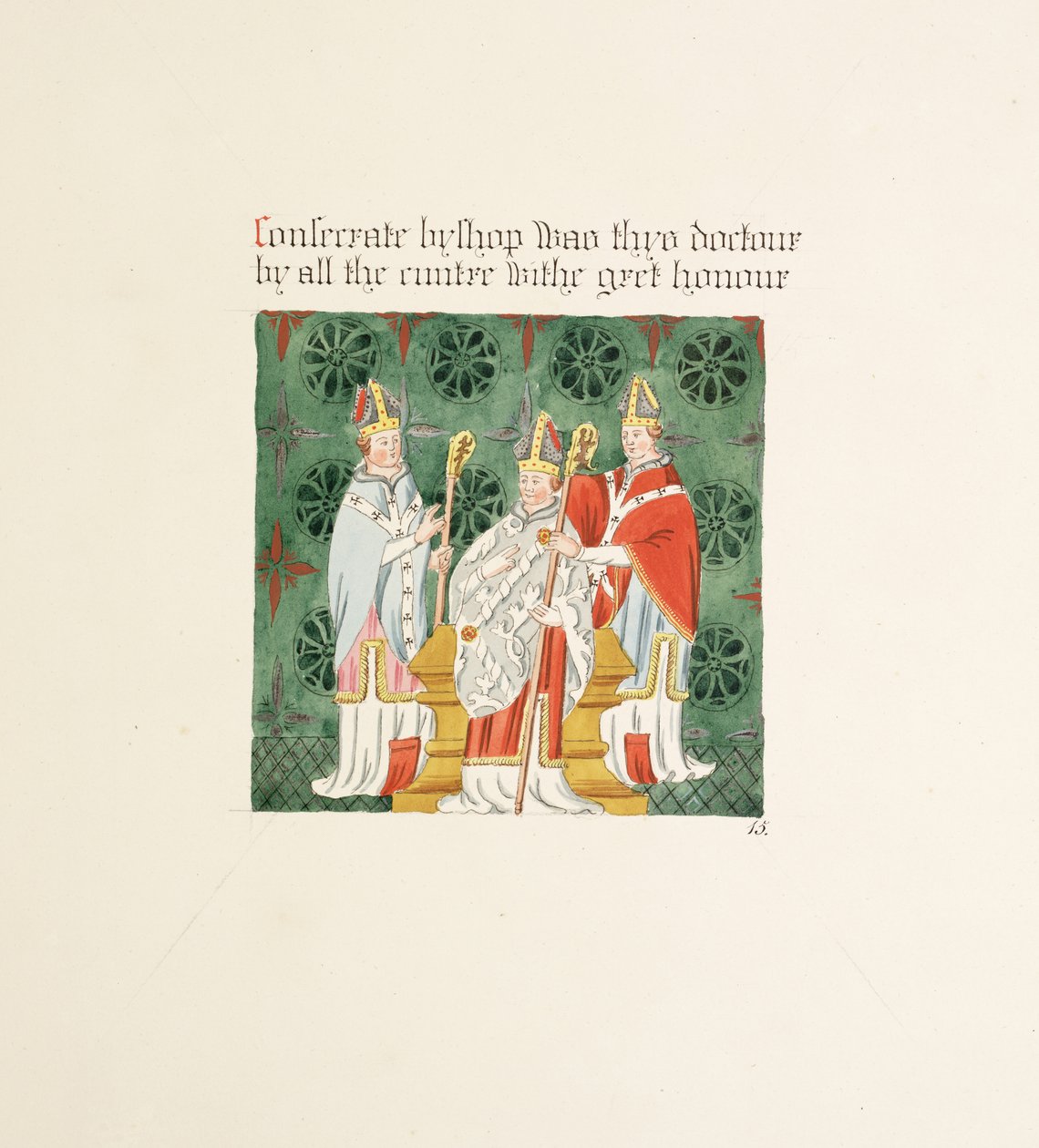 Bayan New Coll 380, f24r. Robert Carlile tarafından çizilmiş Saint Mary, Carlisle Katedral Kilisesi