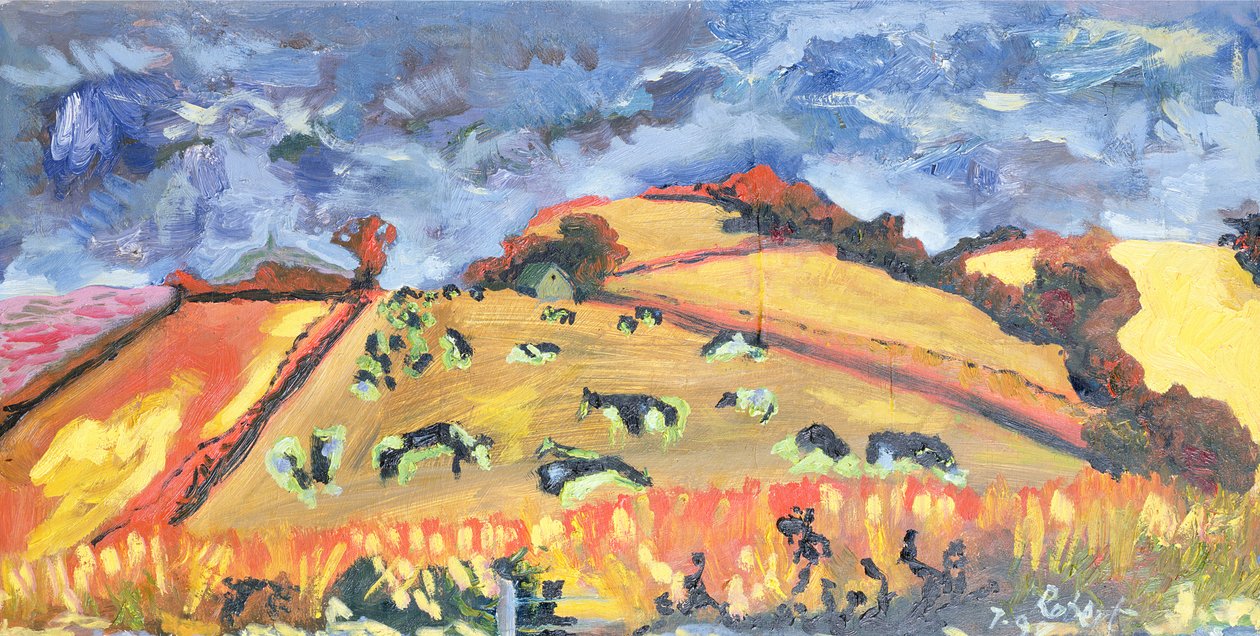 Güneş, Tarlalar, İnekler: Somerset, 1998 by Robert Hobhouse