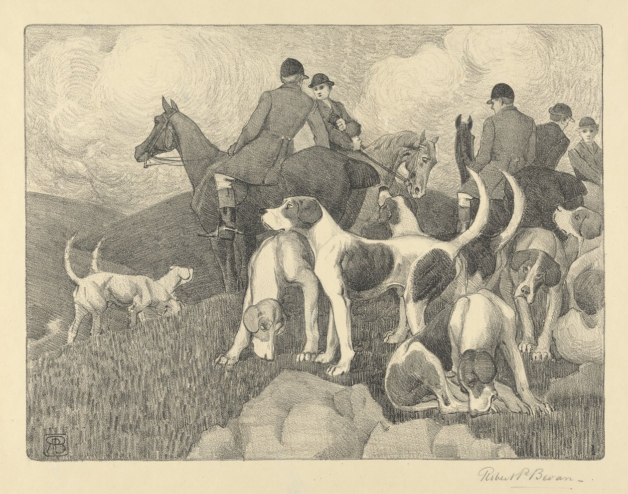 Meet (kağıt üzerinde beyaz ile yükseltilmiş pastel boya ve gri yıkama) by Robert Polhill Bevan