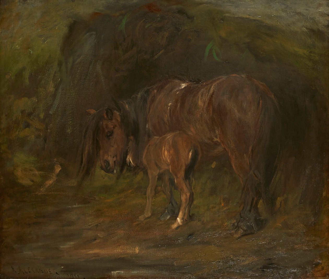 Kısrak ve Tay (tuval üzerine yağlı boya) by Robert Alexander