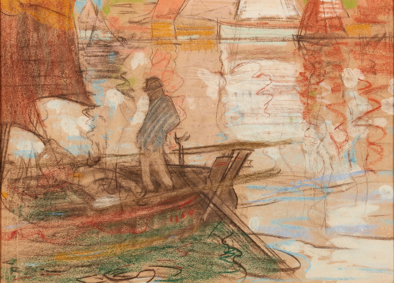 Concarneau Ferryman 1894 (pastel) by Robert Brough
