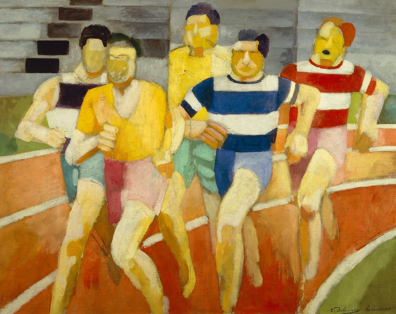 Koşucular, c.1924 (tuval üzerine yağlı boya) by Robert Delaunay
