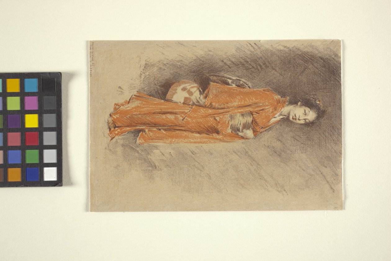 Kimonolu Japon Kadın (mürekkep) by Robert Frederick Blum