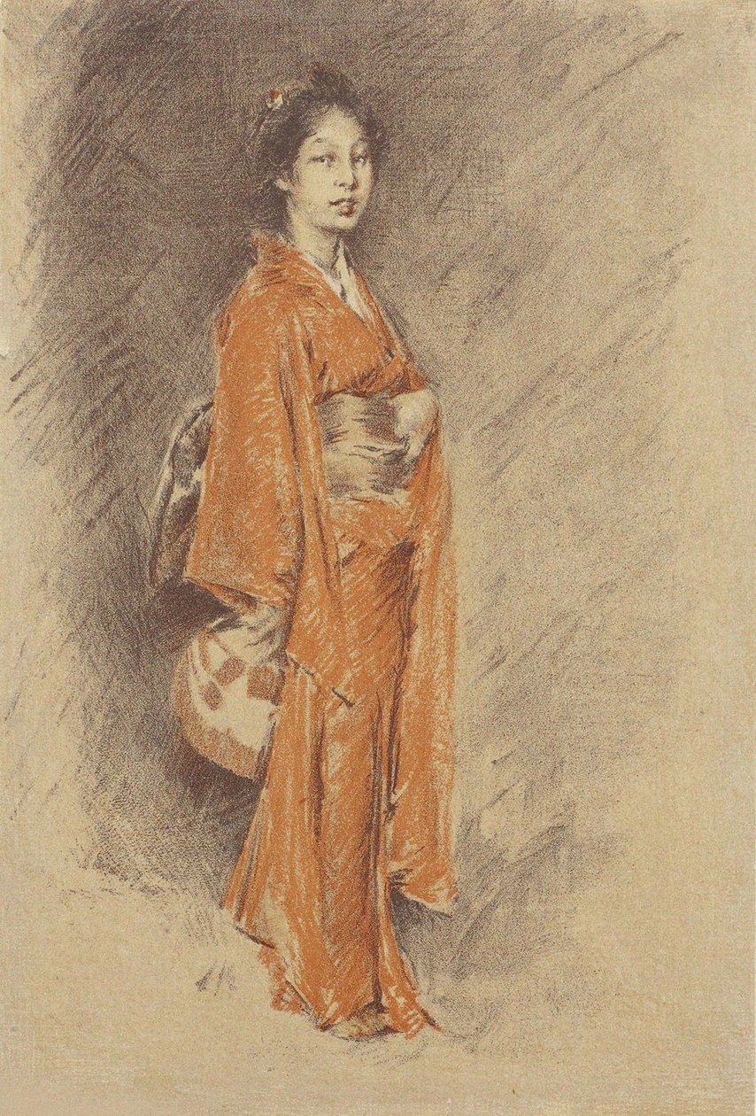 Kimono içinde Japon kadın by Robert Frederick Blum