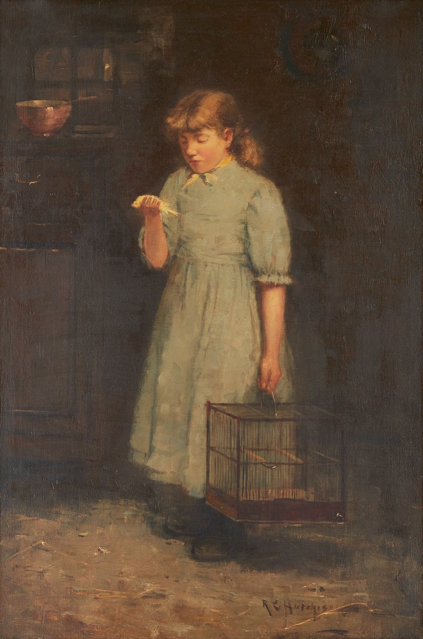 Ölü Kanarya (tuval üzerine yağlı boya) by Robert Gemmell Hutchison