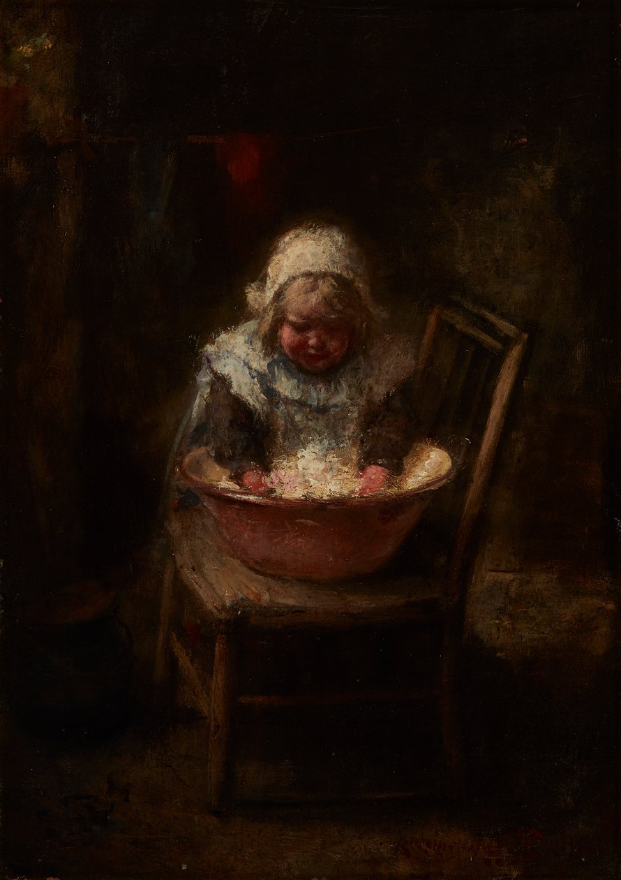 Yıkama Günü (tuval üzerine yağlı boya) by Robert Gemmell Hutchison
