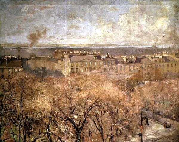 Heriot Row, Edinburgh (Tuval Üzerinde Yağ) by Robert Home