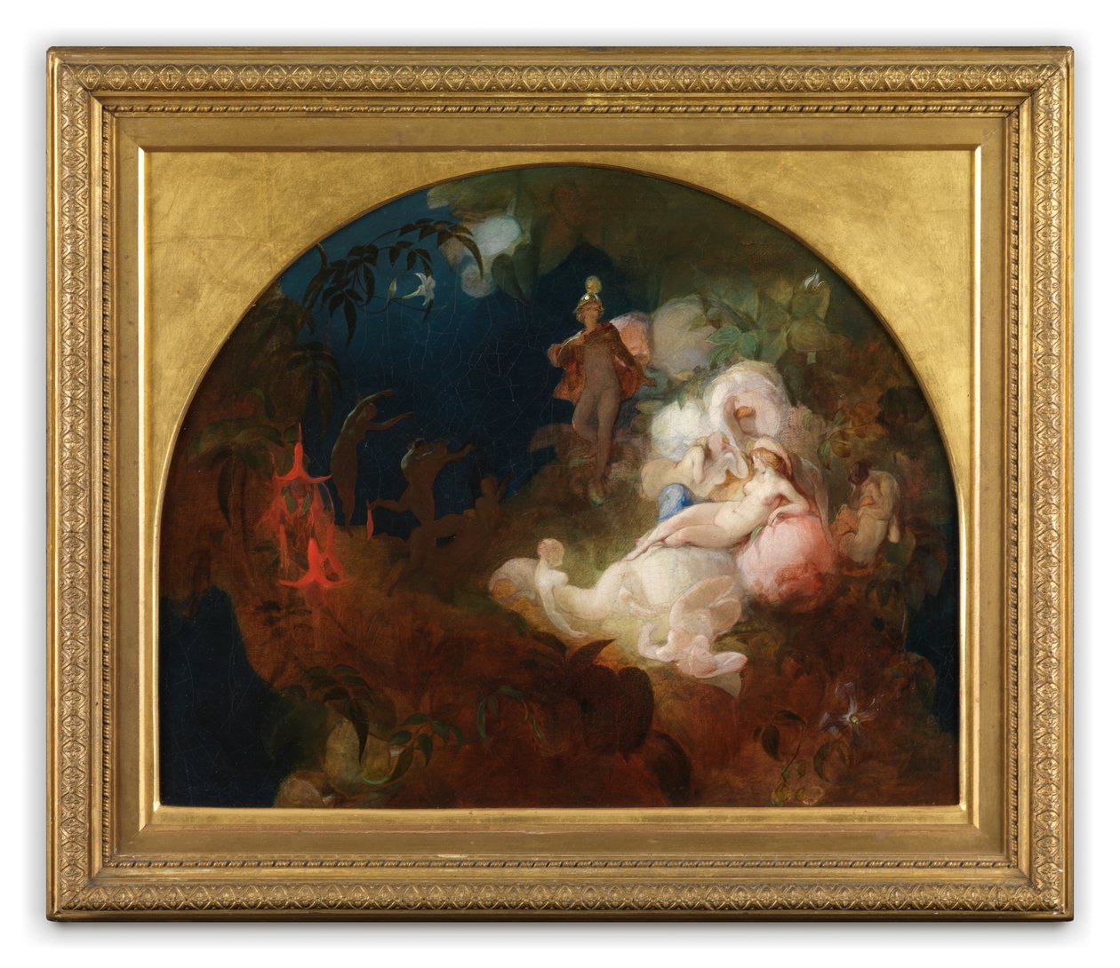 Orada Uyuyan Titania (panel üzerine yağlıboya) by Robert Huskisson