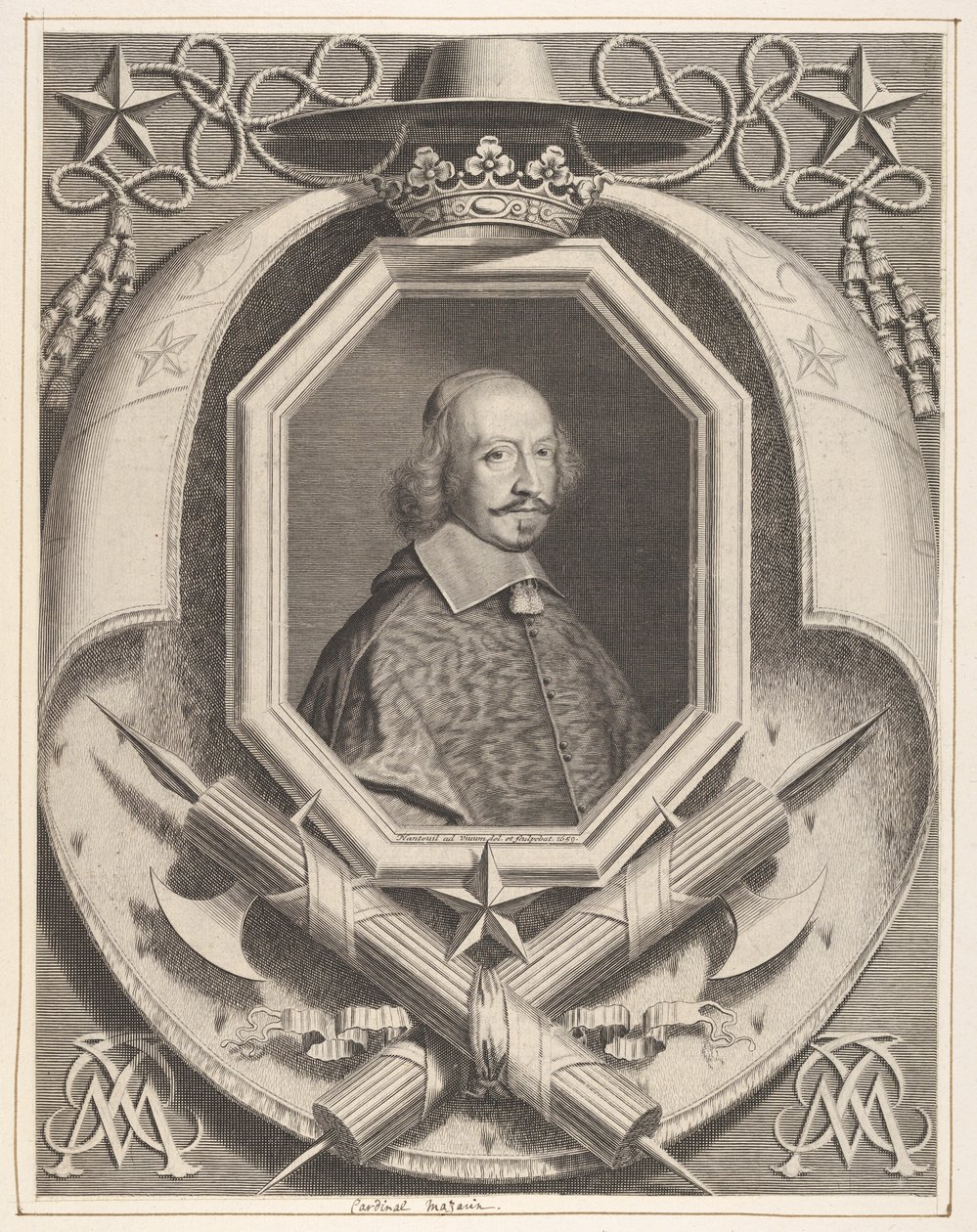 Kardinal Jules Mazarin, 1659. by Robert Nanteuil