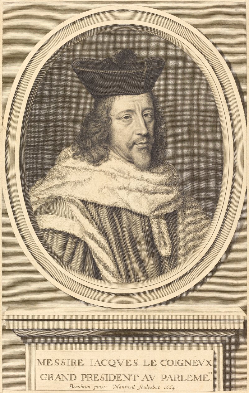 Jacques Le Coigneux by Robert Nanteuil after Henri Beaubrun