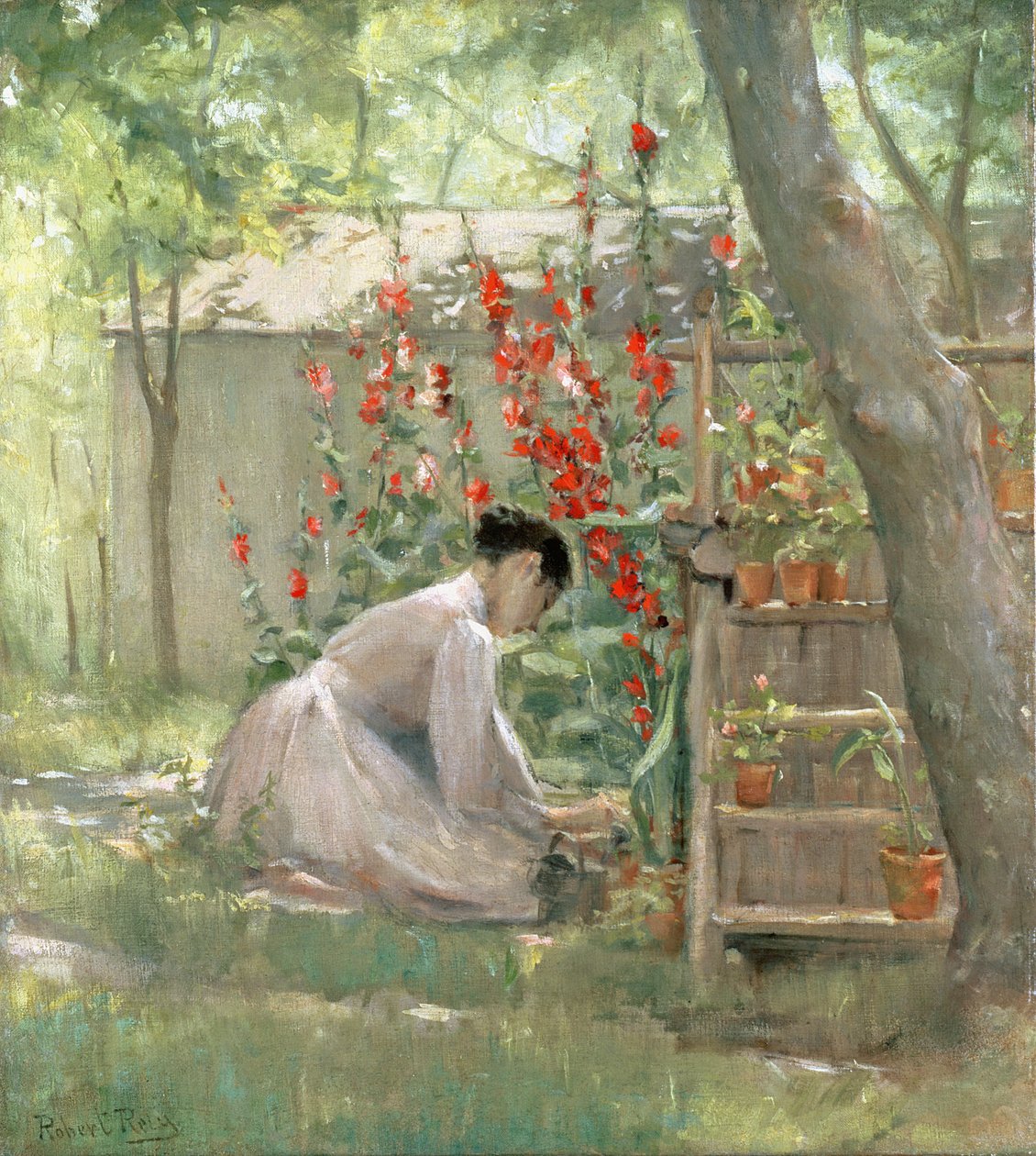 Bahçeye Bakmak (tuval üzerine yağlı boya) by Robert Reid