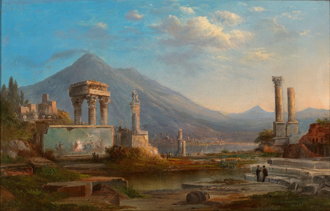 Vezüv ve Pompei, 1870. by Robert Seldon Duncanson
