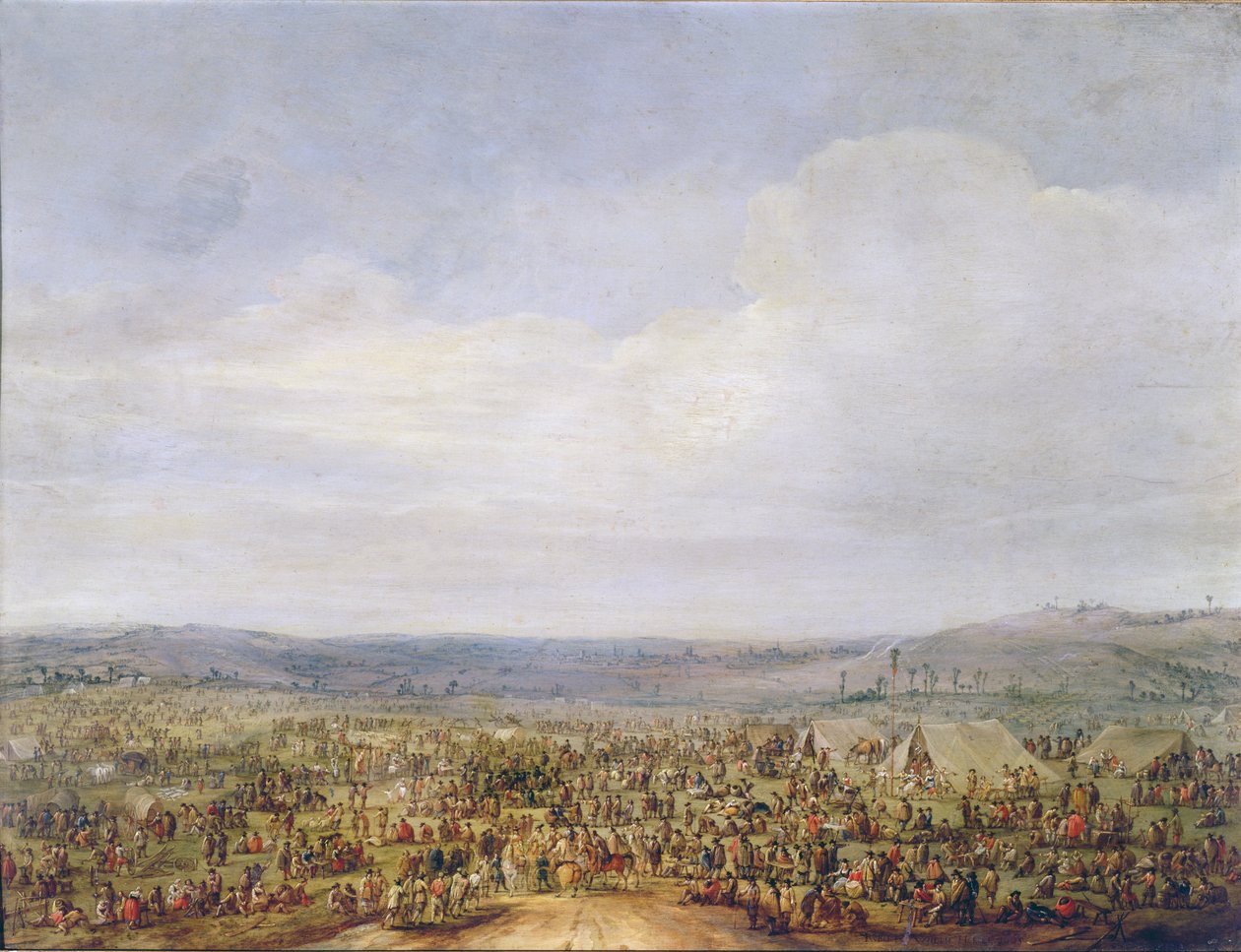 Askeri Kamp (bakır üzerine yağ) by Robert van den Hoecke