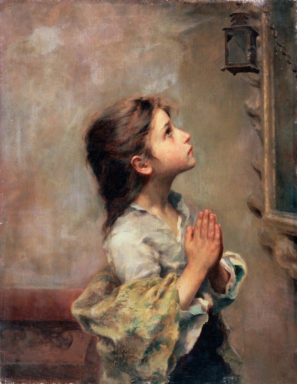 Dua Eden Kız, 19. yüzyıl İtalyan tablosu. by Roberto Ferruzzi
