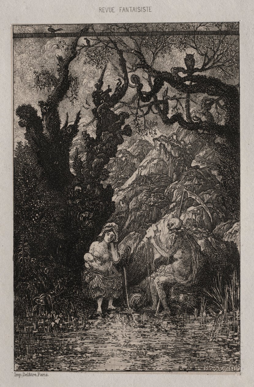 Ölüm ve Genç Anne, 1861. by Rodolphe Bresdin