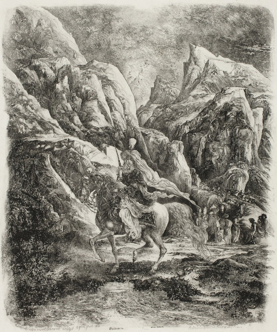 Dağlarda Binici by Rodolphe Bresdin