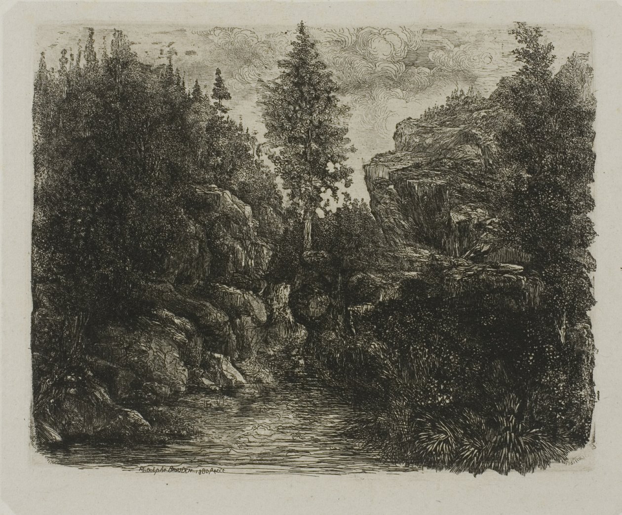 kayalık manzara by Rodolphe Bresdin