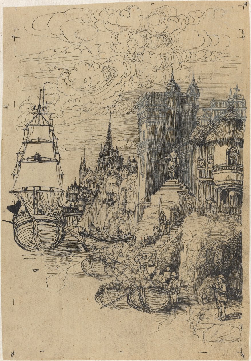 Deniz manzarası by Rodolphe Bresdin