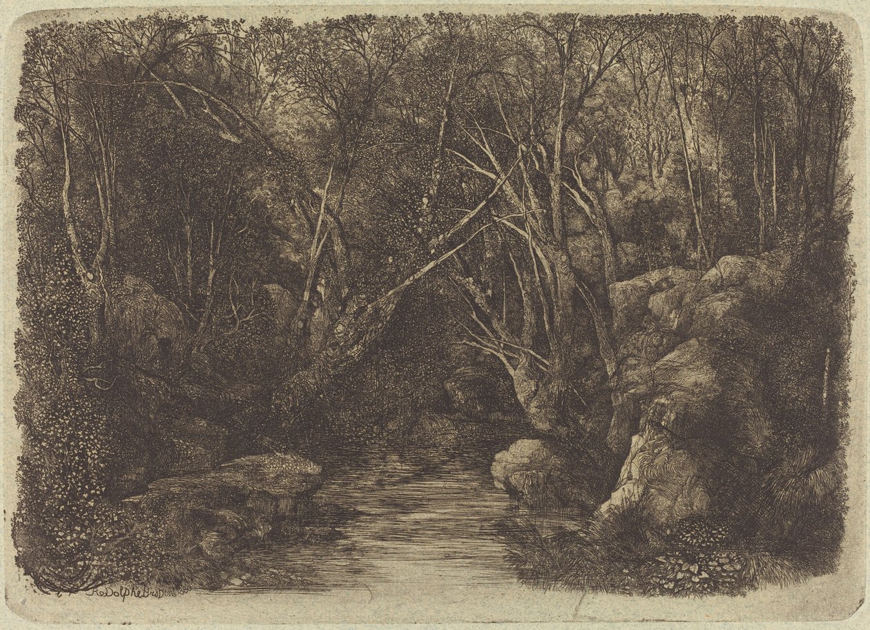 Ormandaki Dere by Rodolphe Bresdin