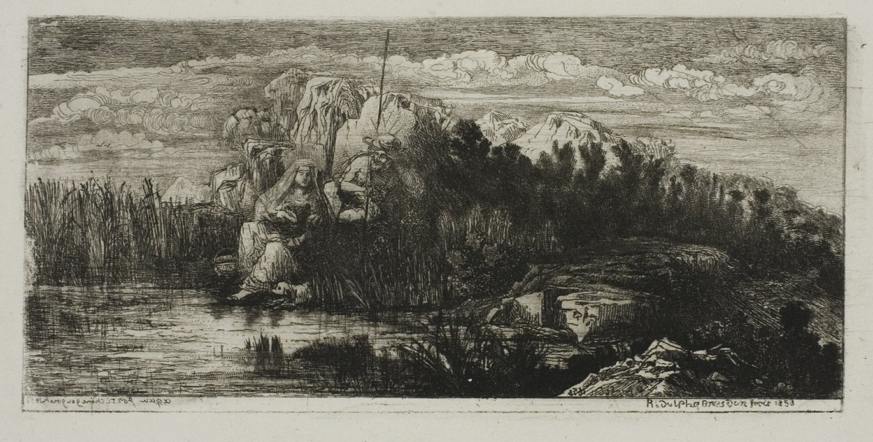 Kutuplu Kutsal Aile by Rodolphe Bresdin