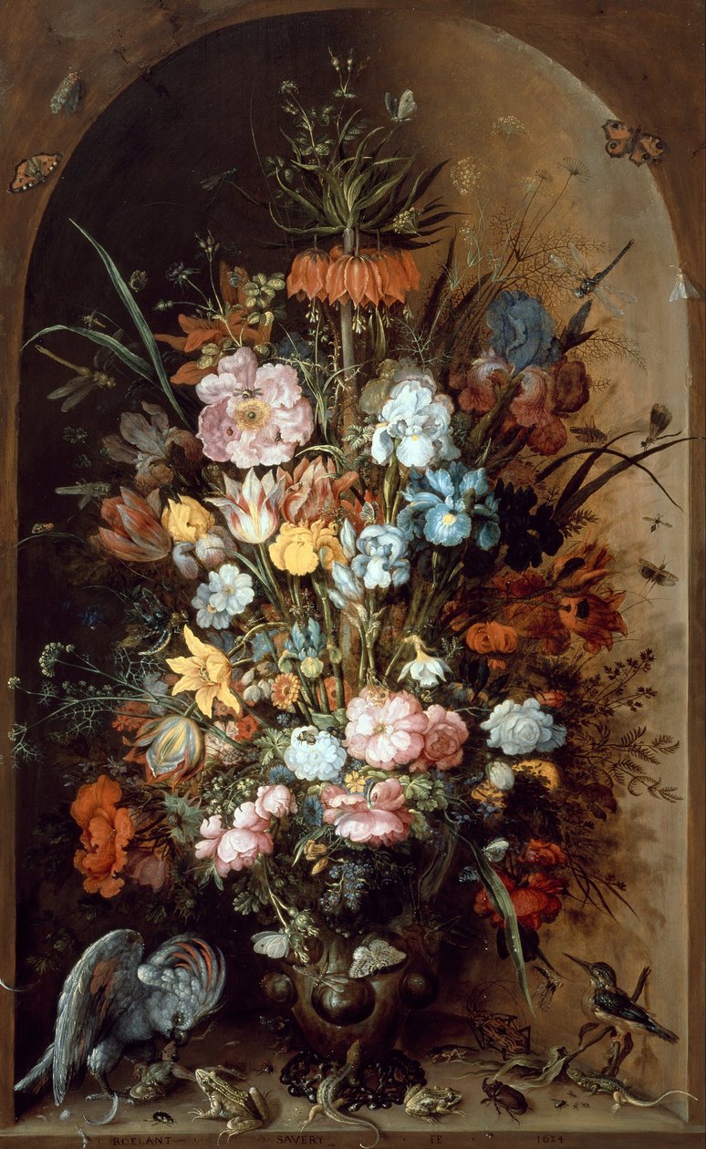 Crown Imperial ile büyük çiçek natürmort by Roelant Saverij