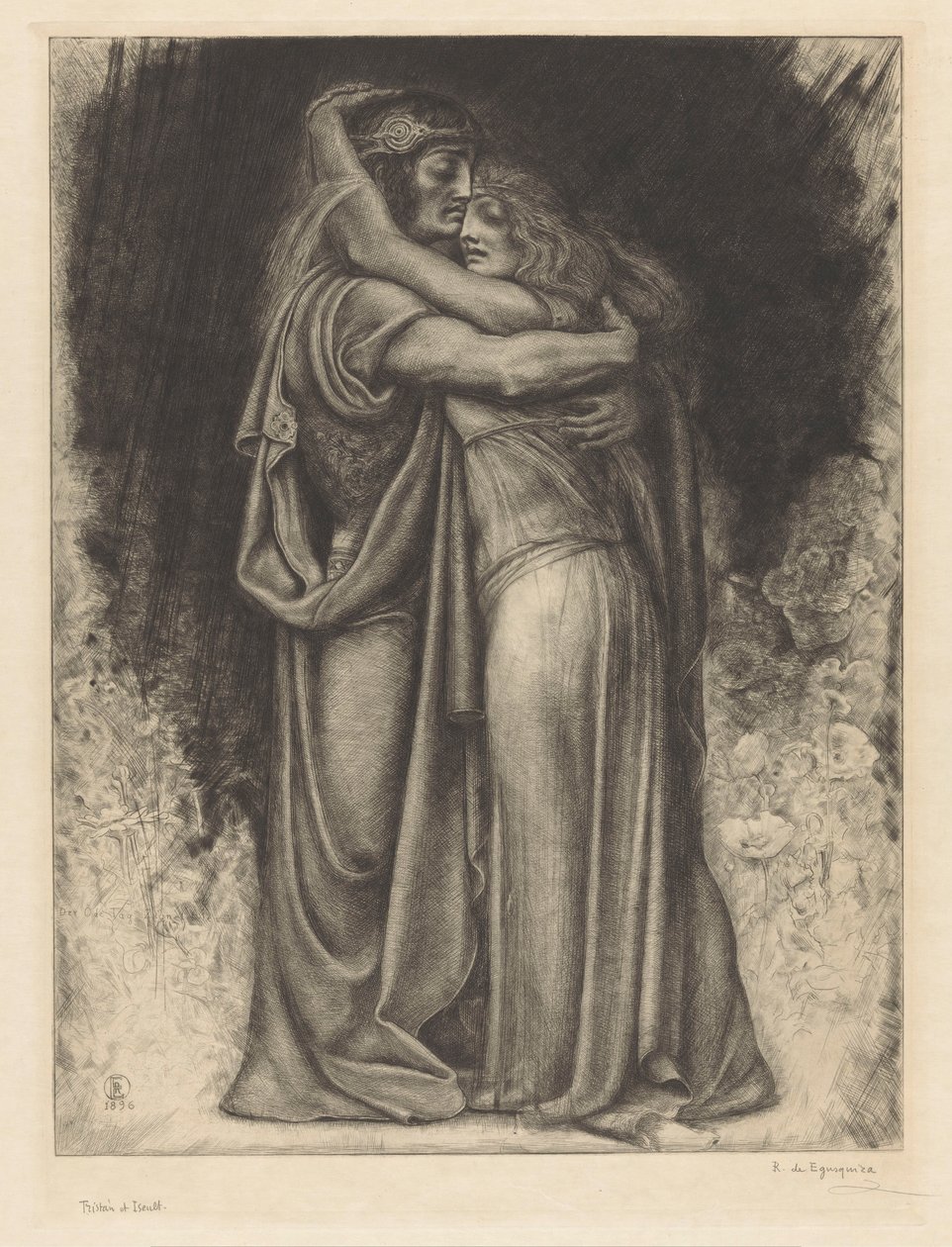 Tristan ve Isolde kucaklaşıyor by Rogelio de Egusquiza