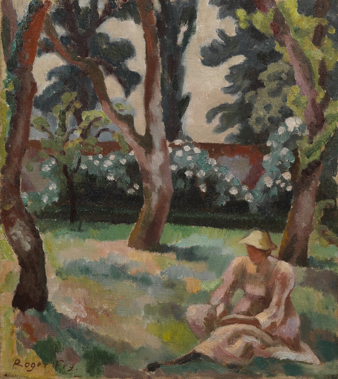 Meyve Bahçesi, Bir Bahçede Oturan Kadın by Roger Eliot Fry