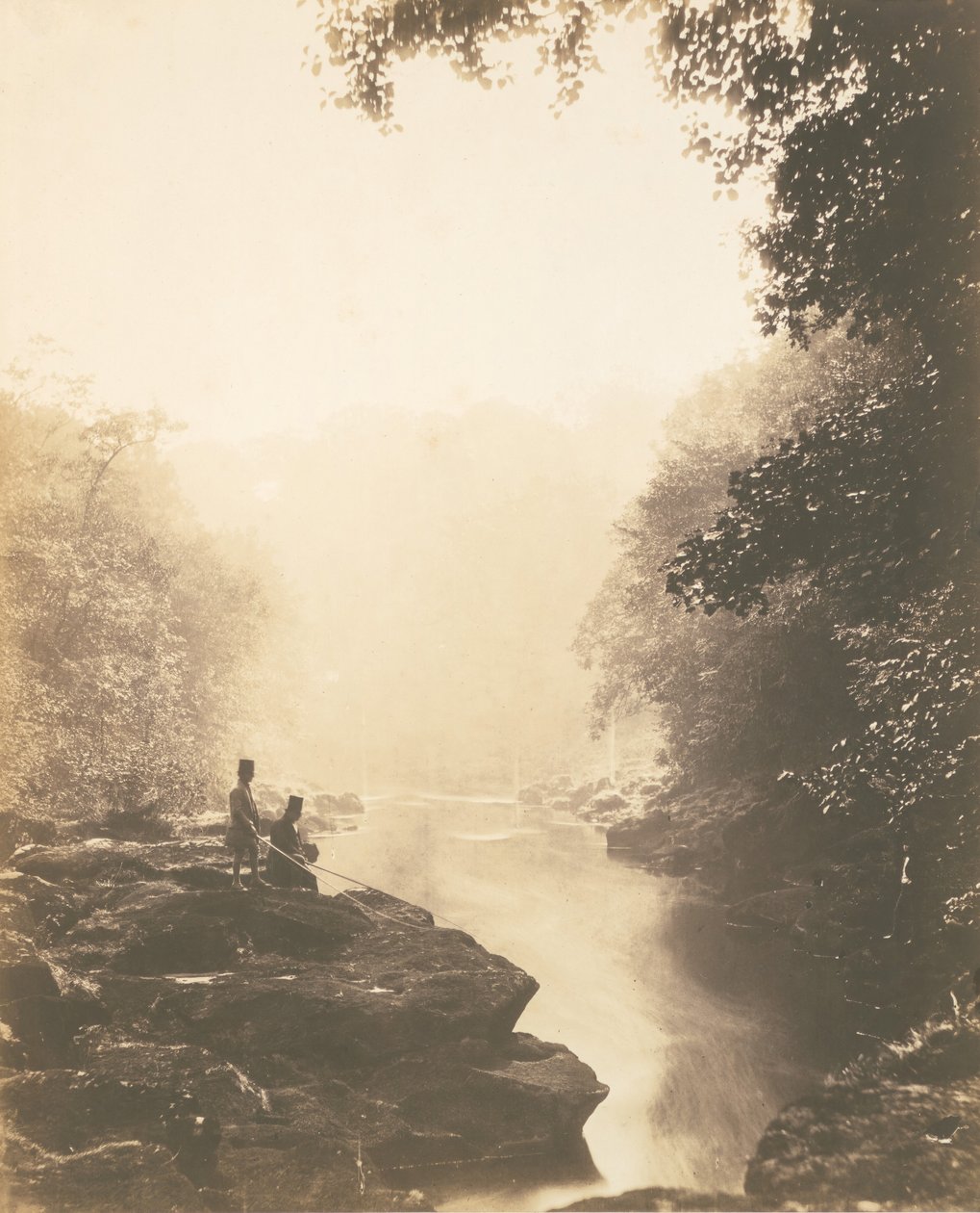 İskele ve Havuz, Yolun Altında, 1854. by Roger Fenton