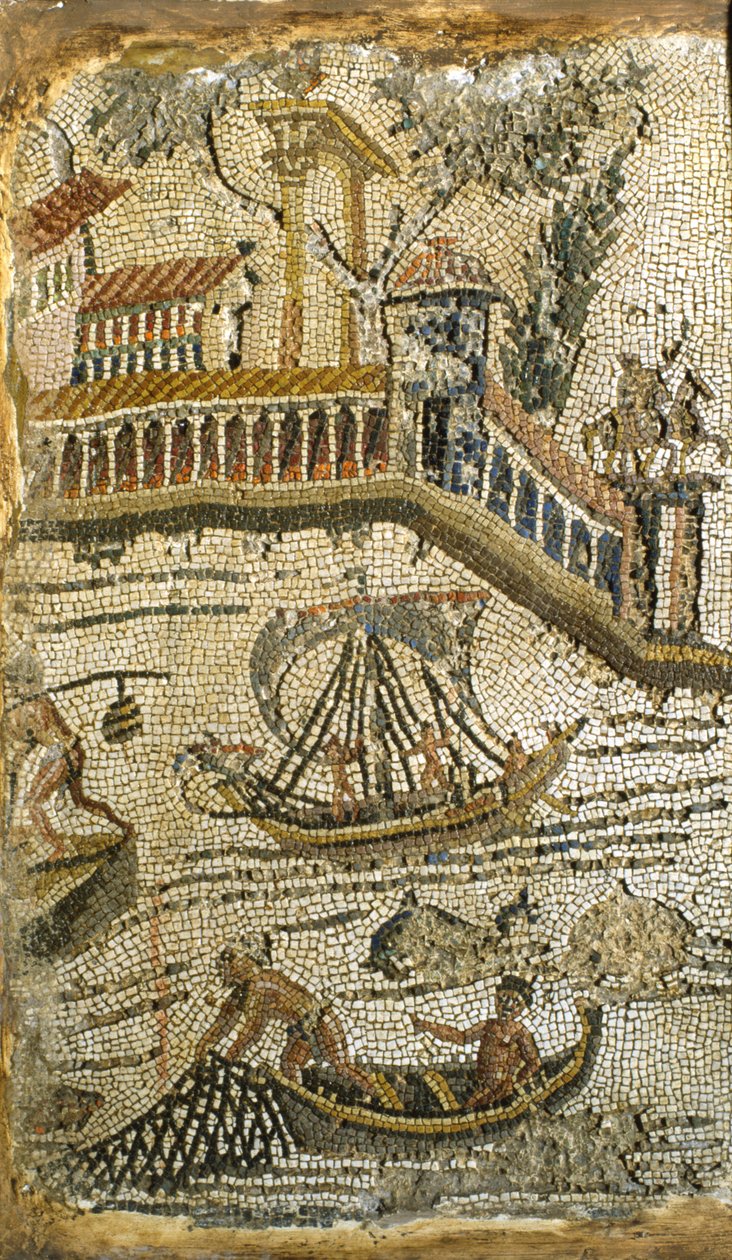 Balık tutma sahnesi (mozaik) by Roman