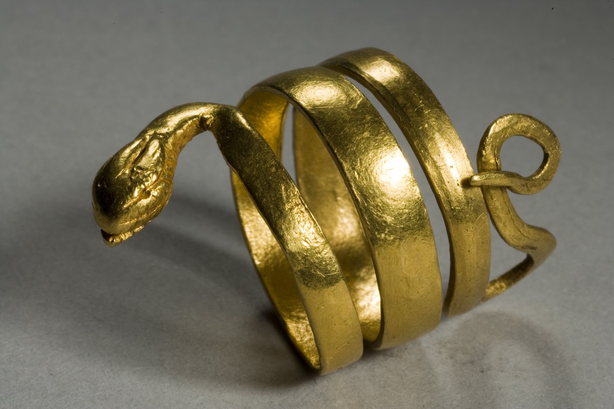 ಹಾವಿನ ಉಂಗುರ, c.1 ನೇ ಶತಮಾನದ BC (ಚಿನ್ನ) ಟರ್ಕಿ by Roman Period Egyptian