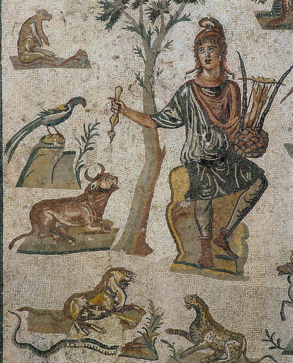 Hayvanlarla çevrili Orpheus (detay) by Roman Roman