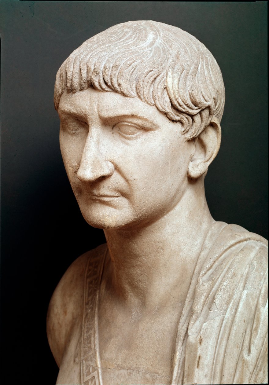 İmparator Trajan büstü, detay (mermer heykel) by Roman