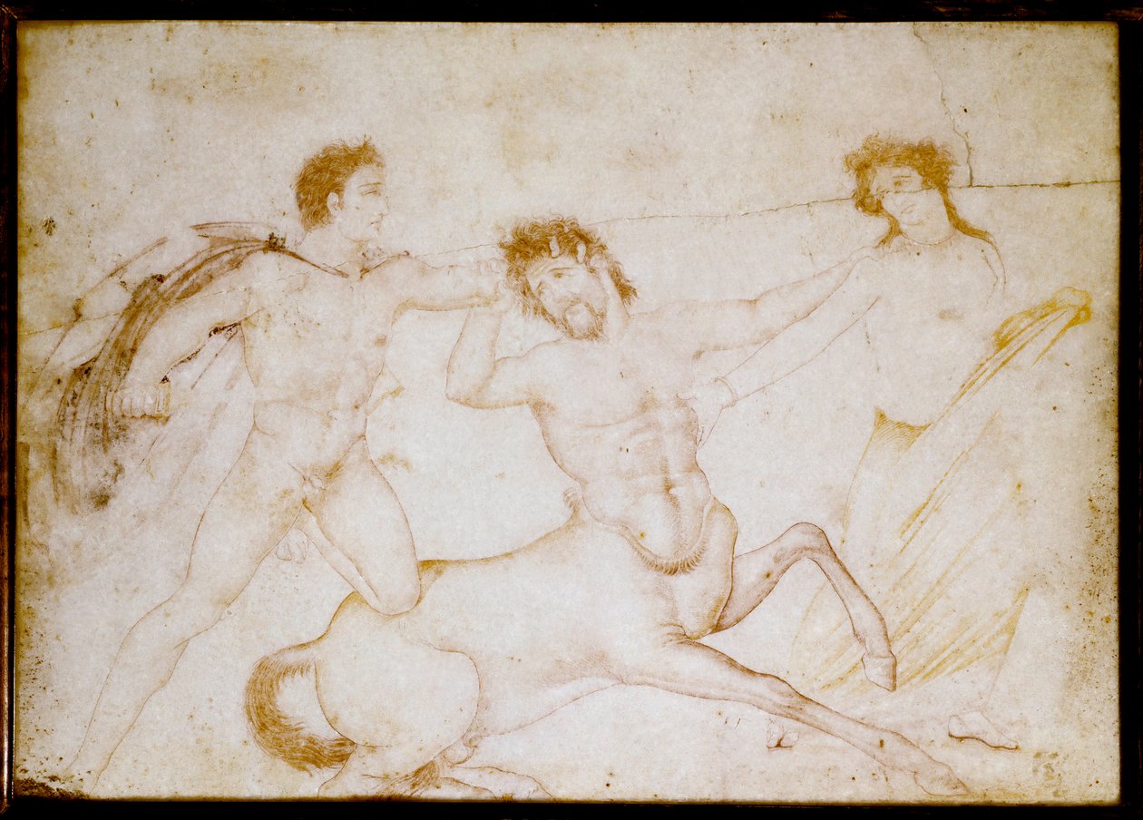 Theseus ve centaur (mermer üzerine çizim by Roman