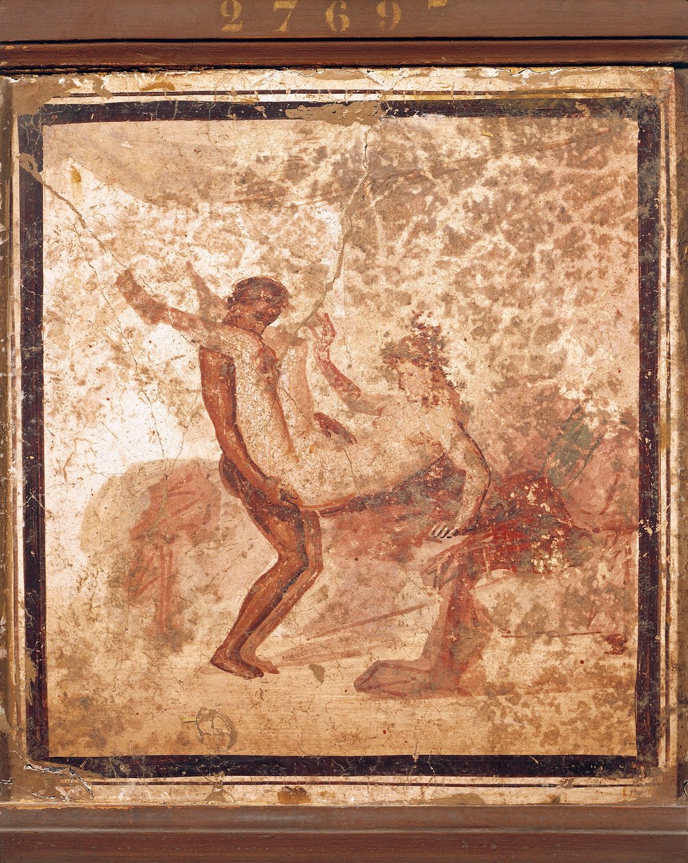 İtalya, Pompei'den erotik konuyu tasvir eden fresk by Roman Roman