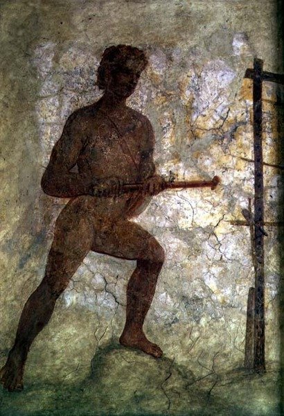 Çıplak Erkek Figürü (duvar resmi) by Roman Roman
