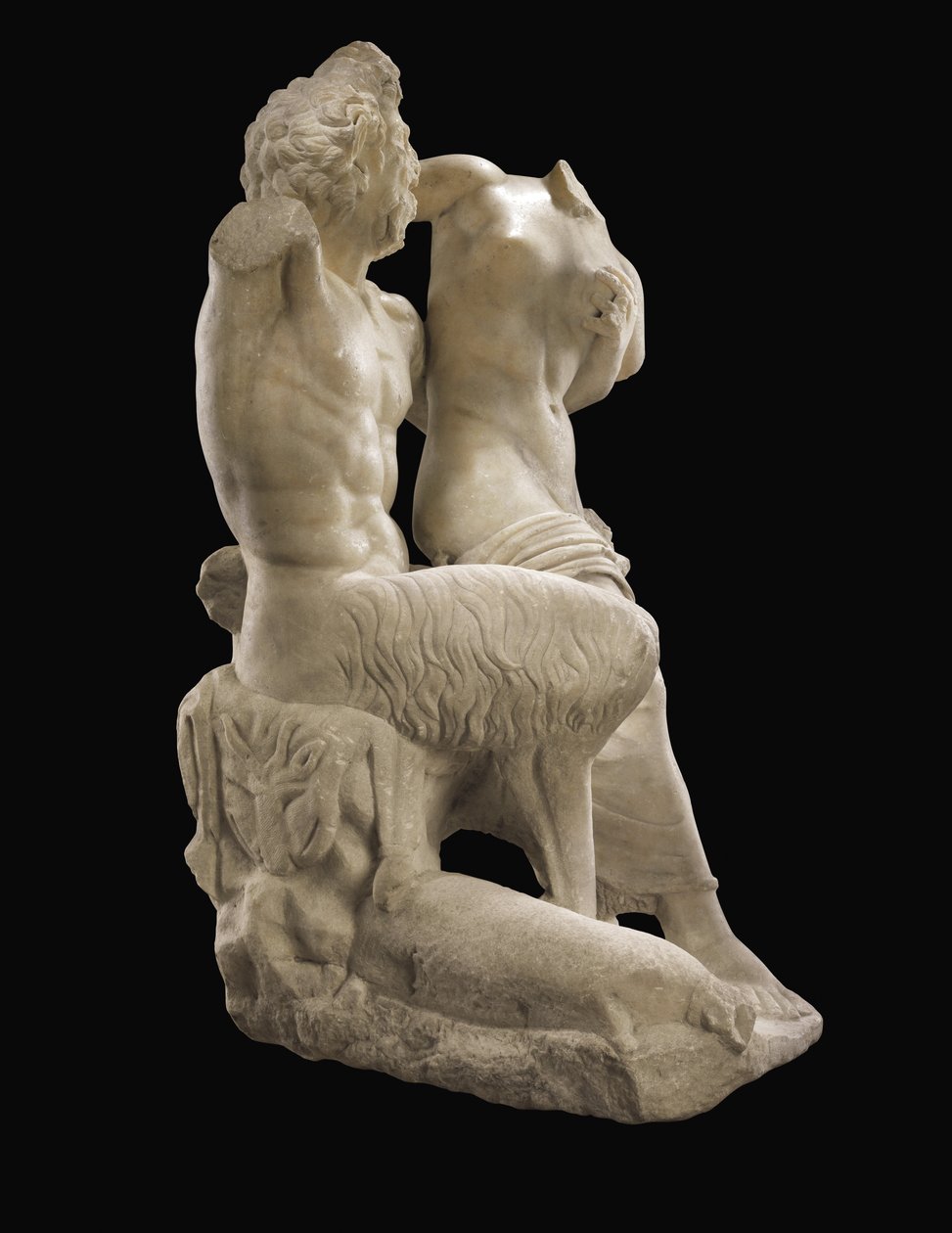 Pan ve Hermafrodit, MS 1. yüzyıl (mermer) by Roman Roman