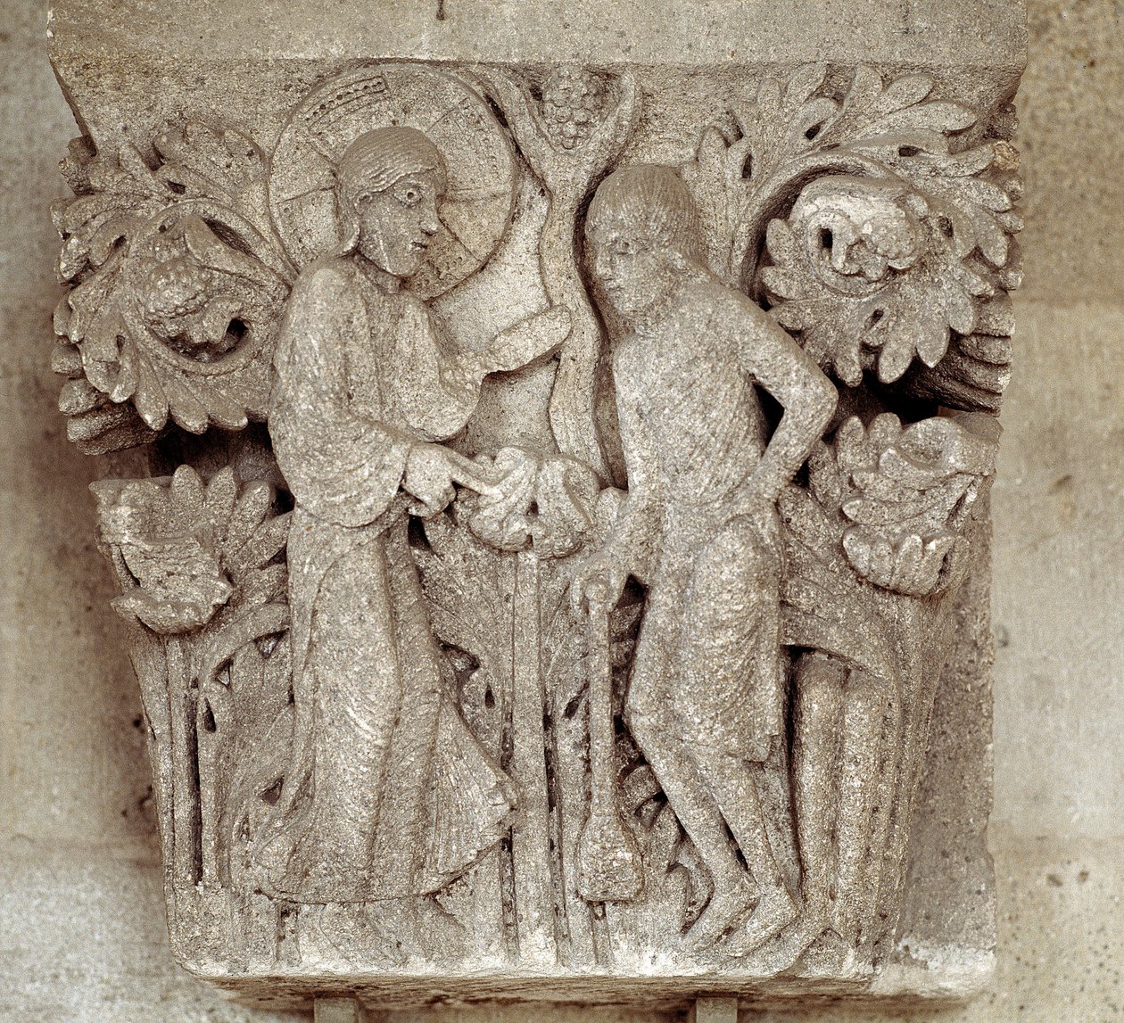 Tanrı ve Kabil (oyulmuş sermaye) by Romanesque