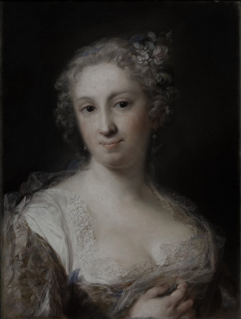 Bir Hanımefendinin Portresi, c.1730-40 (kağıt üzerine pastel, tuval üzerine serilmiş) by Rosalba Giovanna Carriera