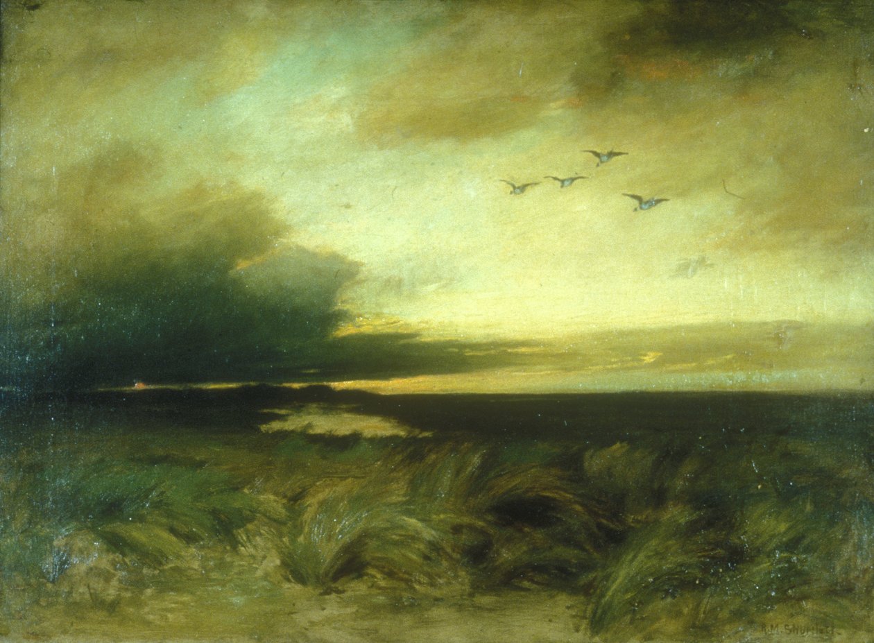 Rockaway Yakınında Akşam (tuval üzerine yağlı boya) by Roswell M. Shurtleff