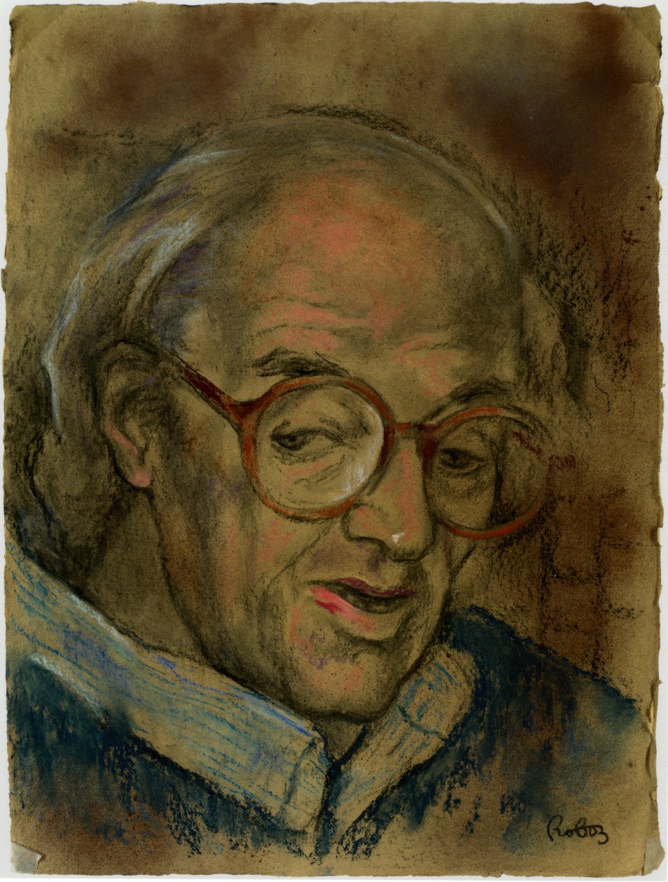 Sir John Mortimer portresi Zsuzsi Roboz tarafından pastel renklerde by Rudolf Eichstaedt