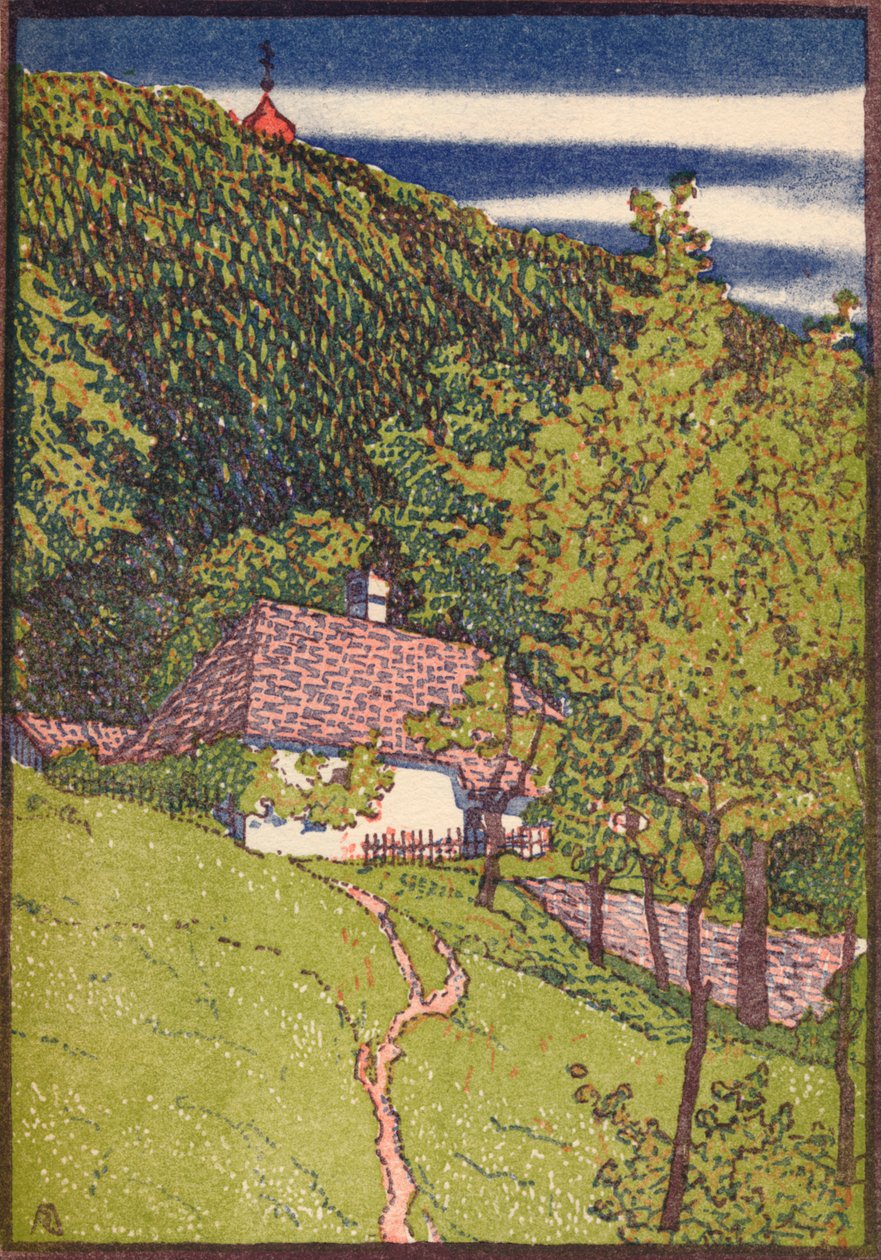 Renkli bir ahşap gravür, c1910 by Rudolf Junk